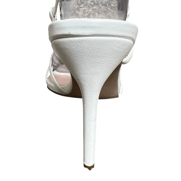 Sosandar White Strappy Heeled Stiletto Sandals 10.5 - Picture 11 of 16